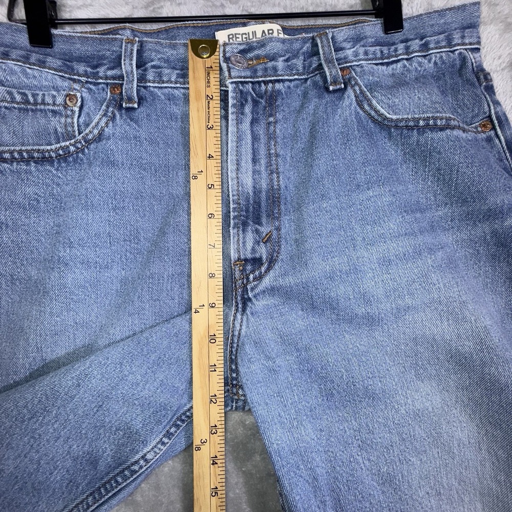 Vintage Levis 505 Jeans Denim Blue Mens 36x32 Fits 35x31 Straight Leg Light Wash - Picture 14 of 16